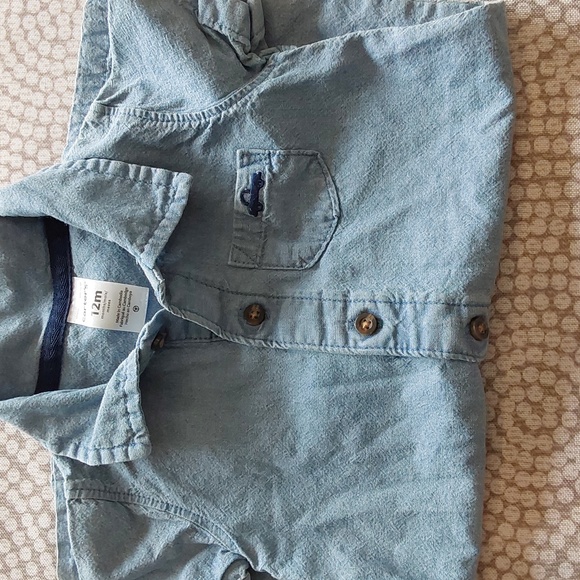Baby Boy or Girl One Piece Denim Outfit - Picture 4 of 5